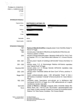 FORMATO EÙROPEO PER lL CURRICULUM VITAE