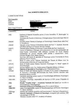 Dott. ROBERTO S.PREAF1CÙ CURRICULUM VITAE Dati Anagraﬁci,