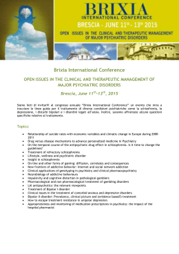 Brixia International Conference - Società Italiana di Psichiatria