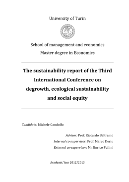 The sustainability report of the Third International Conference on