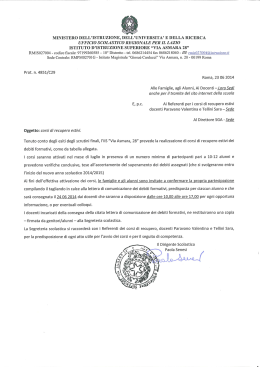 corsi di recupero estivi - Istituto d`Istruzione Superiore "Giosuè