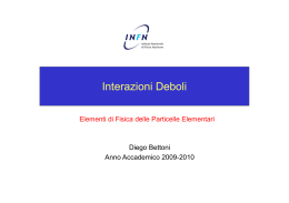 Interazioni Deboli - INFN Sezione di Ferrara