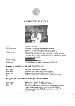 CV - Università degli Studi di Bologna