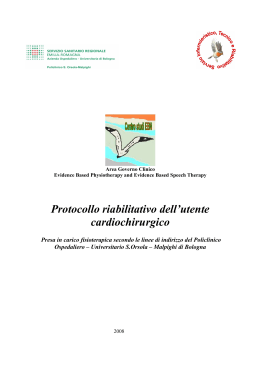 Protocollo riabilitativo dell`utente cardiochirurgico