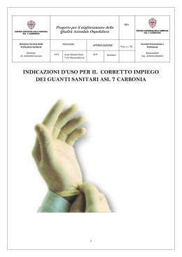 Indicazioni d`uso sull`impiego di guanti sanitari
