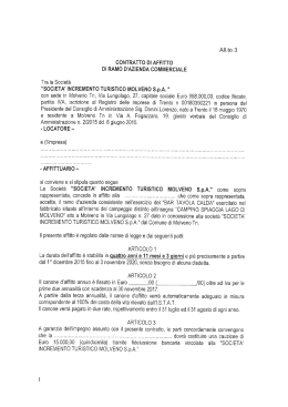 contratto di affitto di ramo d`azienda commerciale