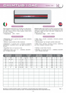 Tubo in gomma cord idoneo per mandata di prodotti chimici, acidi