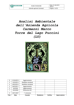 Analisi Ambientale 2015 - Azienda Agricola Carmazzi