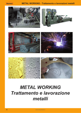 METAL WORKING Trattamento e lavorazione metalli