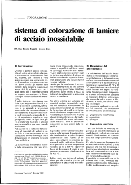 sistema di colorazione di lamiere di acciaio inossidabile