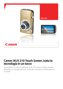 Canon IXUS 210 Touch Screen, tutta la tecnologia in un tocco