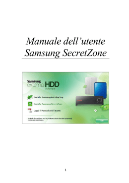 manuale dell`utente samsung secretzone