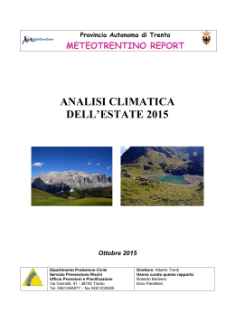 Analisi climatica estate 2015