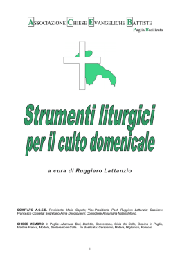 Strumenti liturgici per il culto domenicale