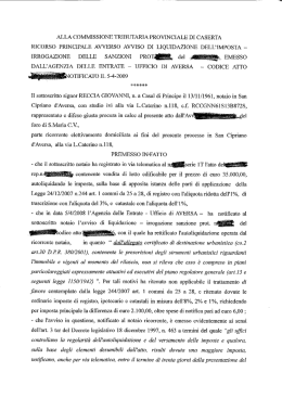 ricorso principale avverso avviso di liquidazione dell`imposta w