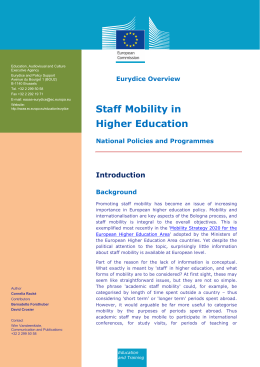 Staff Mobility in Higher Education: National Policies and