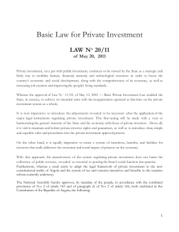 Angola Basic Law for Private Investment