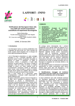 Vinificazione del Sauvignon blanc alla luce delle pi&ugrave;