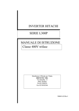 INVERTER HITACHI SERIE L300P MANUALE DI ISTRUZIONE