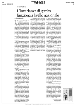 L`invarianza di gettito funziona a livello nazionale