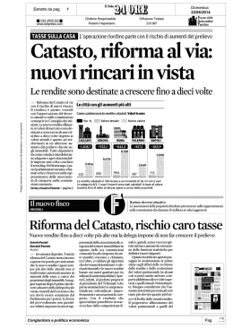 Catasto. Rincari in vista - Forum delle Associazioni Familiari