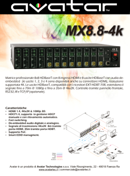 Matrice professionale 8x8 HDBaseT con 8 ingressi HDMI e 8 uscite