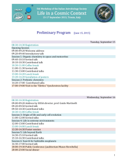 Preliminary Program [June 15, 2015]