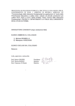 &ldquo;Fenomenoiogia delle interazioni fondamentali da appiicazioni di