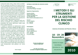 Il tema del rischio clinico. inteso come la probabi