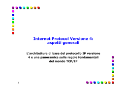 Internet Protocol Versione 4: aspetti generali