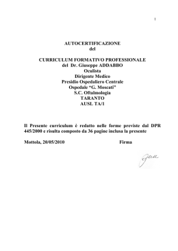 CURRICULUM FORMATIVO PROFESSIONALE