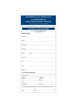 trombofilia ed infertilita` la sindrome da iperstimolazione ovarica
