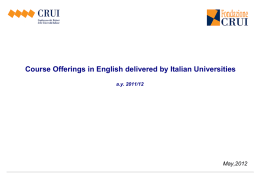Course Offerings in English delivered by Italian
