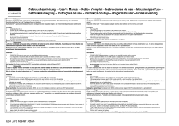 Gebrauchsanleitung &ndash; User`s Manual &ndash; Notice d`emploi
