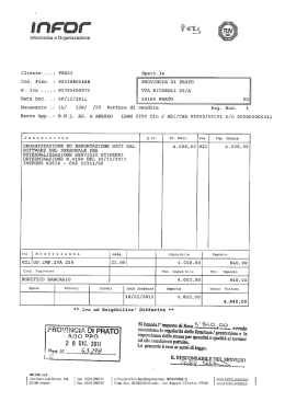 Informatica e Organizzazione Cliente : PRADIL Spett.le