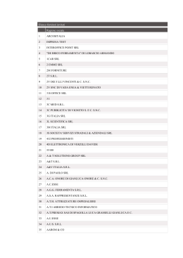 Elenco fornitori invitati Ragione sociale 1 ARCOSITALIA 2 IMPRESA
