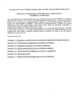 ALLEGATO D ALLA NOMINA DI INCARICATO DEL TRATTAMENTO