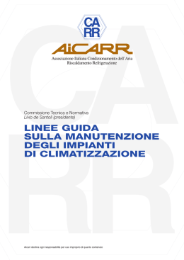 linee guida sulla manutenzione degli impianti di climatizzazione