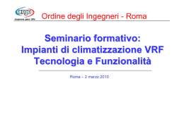 Seminario formativo: Impianti di climatizzazione VRF Tecnologia e