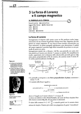 La forza di Lorentz e il campo magnetico