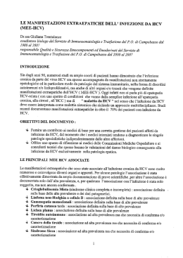Manifestazioni extraepatiche dell`infezione da HCV