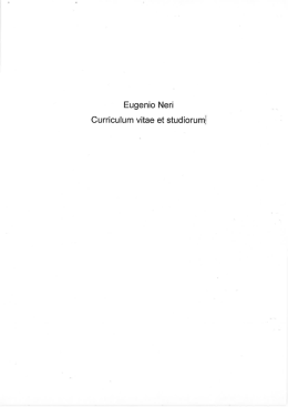 Page 1 Eugenio Neri Curriculum vitae et studiorum?&Egrave; Page 2