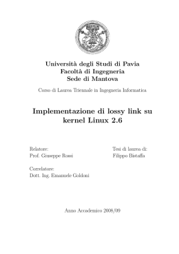 Implementazione di lossy link su kernel Linux 2.6