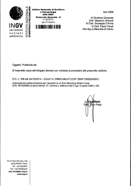 Decreto del Dir. Gen. n. 336 del 24/10/2014