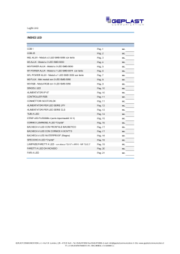INDICE LED - Geplast Communication