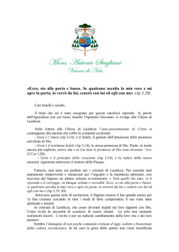 &laquo;Ecco, sto alla porta e busso. Se qualcuno ascolta la mia voce e mi