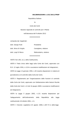 Delibera n. 133/2012/PRSP