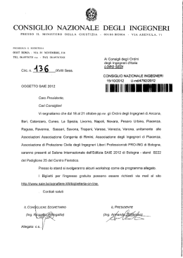 Info 788 - CNI - Circ. 136 SAIE 2012 Convegni Ordini