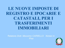 Nuove imposte di registro, ipotecarie e catastali-