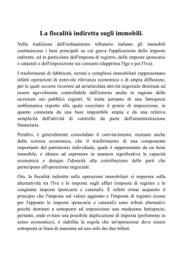 La fiscalit&agrave; indiretta sugli immobili.